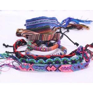 Woven‎ Friendship Bracelets (9) Braided Rope Wrist String Colorful BOHO Retro